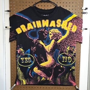 (Rare) BrainWashed Unisex Devil And Angel Yes/No Dilemma T-shirt/Tee